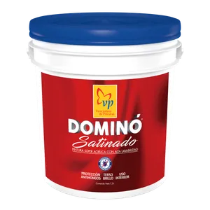 Pintura Caucho Satinado VP Dominó Plástico Cuñete de 2 Galones Blanco Tipo B